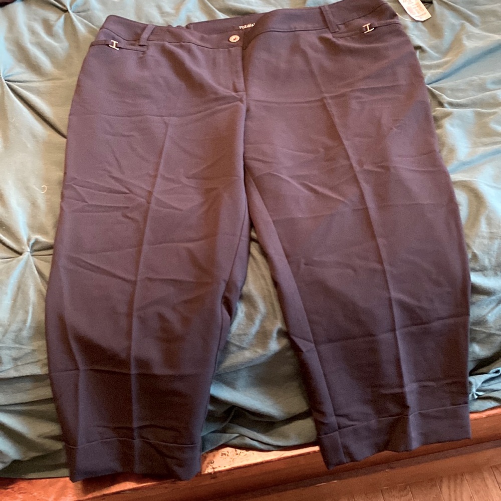 NWT. Crop classic fit navy pants